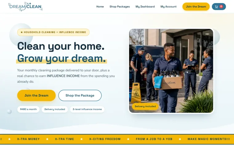 Dream Clean website