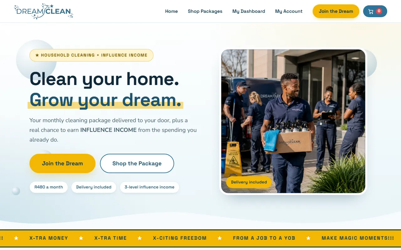 Dream Clean website