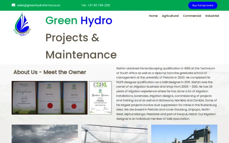 Green Hydro Projects & Maintenance website
