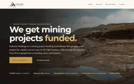 Kukame Holdings, mining funding consultancy