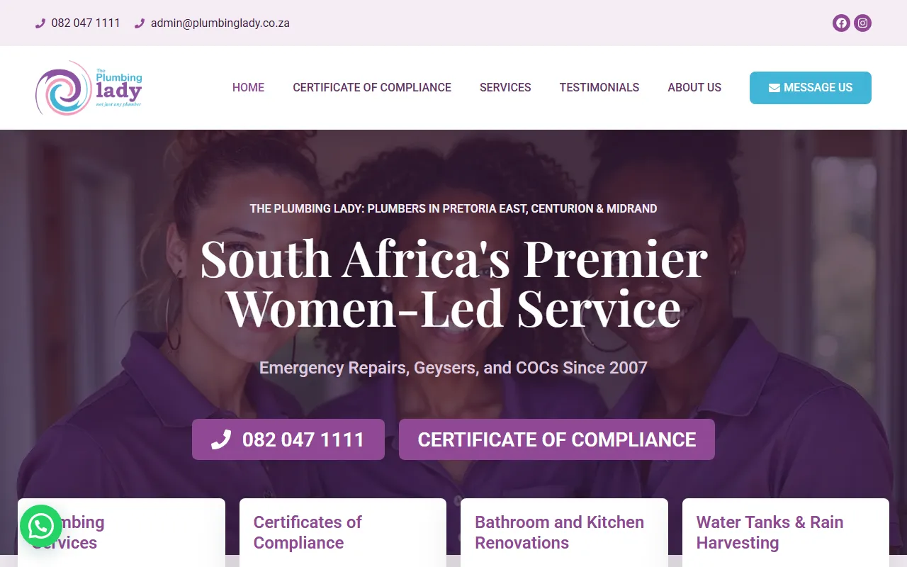 The Plumbing Lady website